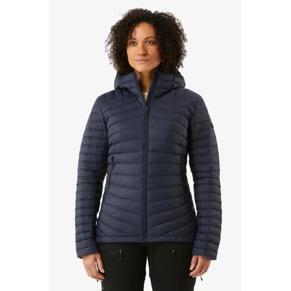 Decathlon Forclaz Womens MT100 Hooded Down Zip Jacket Size Medium New Blue - Picture 1 of 14